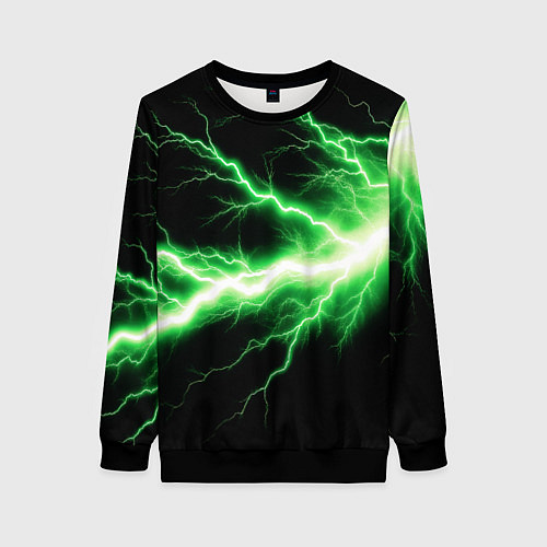 Женский свитшот Lightning green / 3D-Черный – фото 1