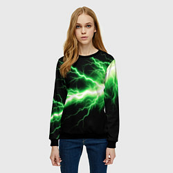 Свитшот женский Lightning green, цвет: 3D-черный — фото 2