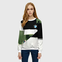 Свитшот женский BMW логотип, цвет: 3D-белый — фото 2