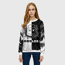 Свитшот женский Роблокс персонаж, цвет: 3D-белый — фото 2