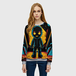 Свитшот женский Недовольный инопланетянин, цвет: 3D-меланж — фото 2