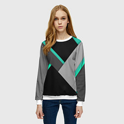 Свитшот женский Multicoloured, цвет: 3D-белый — фото 2
