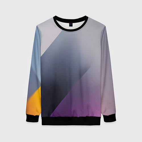 Женский свитшот Color grey with stripes / 3D-Черный – фото 1