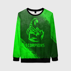 Женский свитшот Scorpions - green gradient