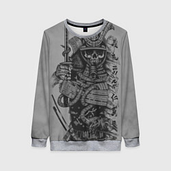 Свитшот женский Мертвый самурай призрак, цвет: 3D-меланж