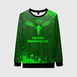 Свитшот женский Tokyo Revengers - green gradient, цвет: 3D-черный