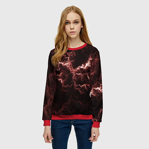Женский свитшот Lightning red / 3D-Красный – фото 3