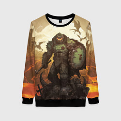 Свитшот женский Doom dark ages doom guy, цвет: 3D-черный
