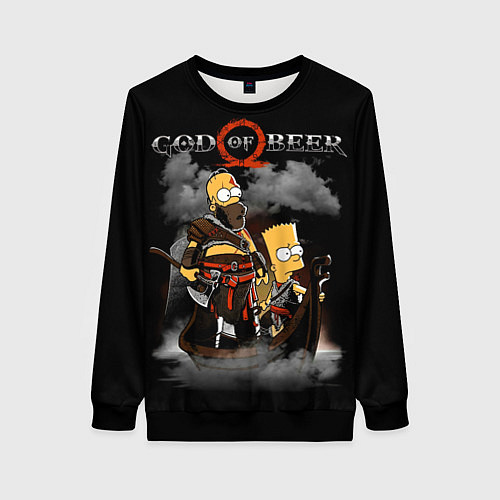 Женский свитшот God of beer / 3D-Черный – фото 1