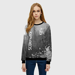 Свитшот женский Scorpions - grey gradient вертикально, цвет: 3D-черный — фото 2