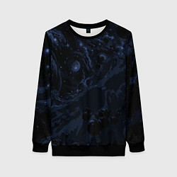 Женский свитшот Чёрно-синий абстрактный космос