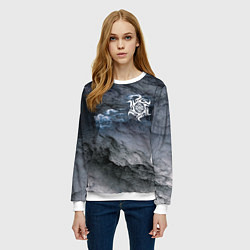 Свитшот женский Символика Белобога - оберег, цвет: 3D-белый — фото 2