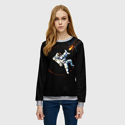 Свитшот женский Маг в открытом космосе, цвет: 3D-меланж — фото 2