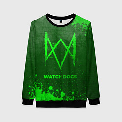 Свитшот женский Watch Dogs - green gradient, цвет: 3D-черный