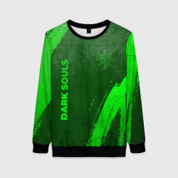 Свитшот женский Dark Souls - green gradient вертикально, цвет: 3D-черный