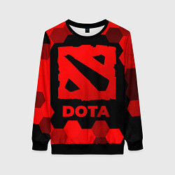 Свитшот женский Dota - red gradient, цвет: 3D-черный