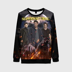 Свитшот женский Supernatural - true hunters, цвет: 3D-черный
