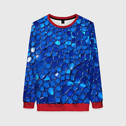 Свитшот женский Блестящие синие отражения, цвет: 3D-красный