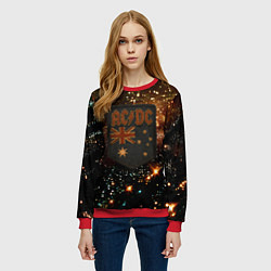 Свитшот женский ACDC в стиле нашивки, цвет: 3D-красный — фото 2