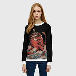 Свитшот женский Осьминог такояки, цвет: 3D-белый — фото 2