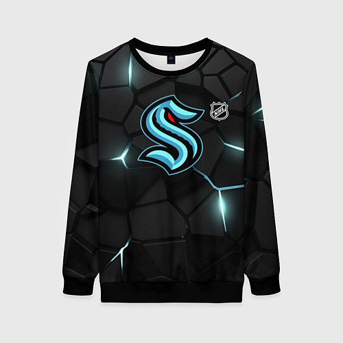 Женский свитшот Сиэтл Кракен - НХЛ хоккей / 3D-Черный – фото 1