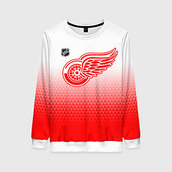 Женский свитшот Детройт Ред Уингз - красно белый градиент