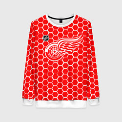 Женский свитшот Детройт Ред Уингз - красные соты