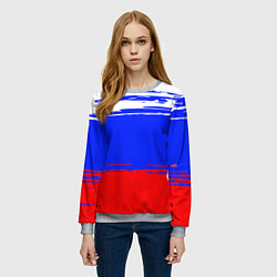 Свитшот женский Патриот - флаг, цвет: 3D-меланж — фото 2