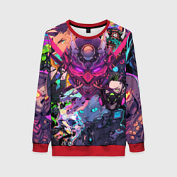 Свитшот женский Стиль Cyberpunk, цвет: 3D-красный