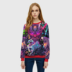 Свитшот женский Стиль Cyberpunk, цвет: 3D-красный — фото 2