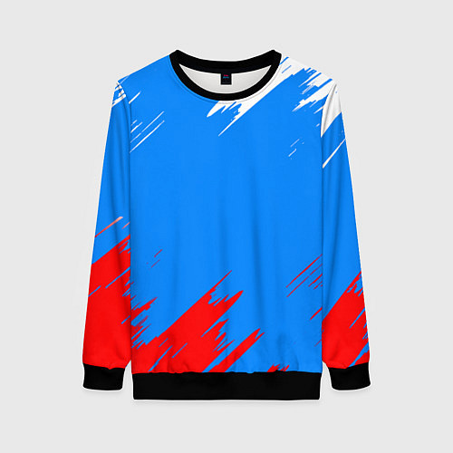 Женский свитшот Патриот Россия - флаг / 3D-Черный – фото 1