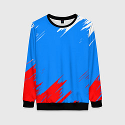 Свитшот женский Патриот Россия - флаг, цвет: 3D-черный