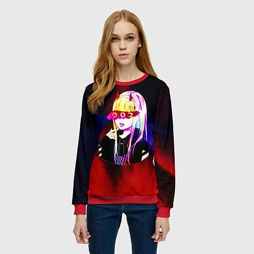 Женский свитшот Anime XX Zero Two 002 / 3D-Красный – фото 3