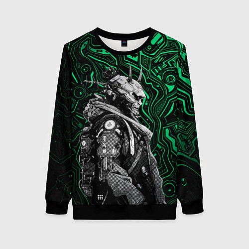 Женский свитшот Японский кибернетический Они / 3D-Черный – фото 1