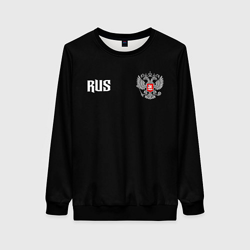 Женский свитшот Россия три полоски / 3D-Черный – фото 1