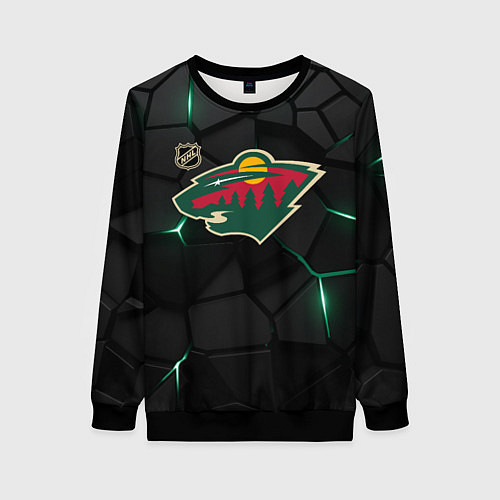 Женский свитшот Миннесота Уайлд - плиты с подсветкой / 3D-Черный – фото 1