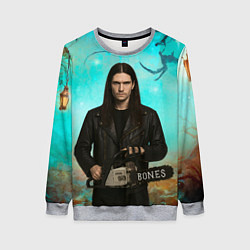 Свитшот женский Bones держит бензопилу, цвет: 3D-меланж