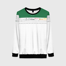 Свитшот женский Таблица Excel текстура, цвет: 3D-черный