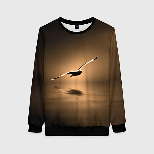 Женский свитшот Летящая птица / 3D-Черный – фото 1
