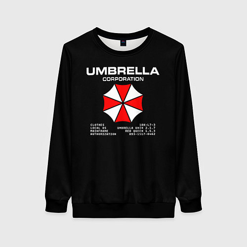 Женский свитшот Umbrella protokol - black / 3D-Черный – фото 1