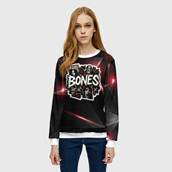 Свитшот женский Bones logo stickers, цвет: 3D-белый — фото 2