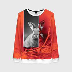 Свитшот женский Хмурый кролик, цвет: 3D-белый