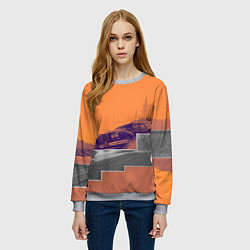 Свитшот женский Элитное авто в пустыни, цвет: 3D-меланж — фото 2