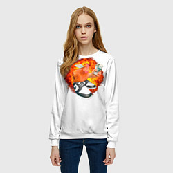 Свитшот женский Петух на дрипе - swag chiken money meme, цвет: 3D-белый — фото 2