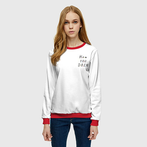 Женский свитшот Друзья художники - how you doin / 3D-Красный – фото 3