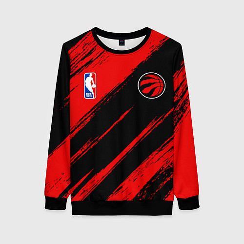 Женский свитшот Торонто Рэпторс - красные потертости / 3D-Черный – фото 1