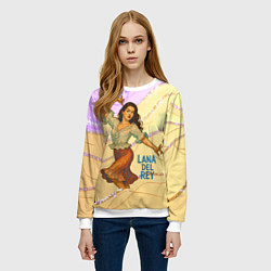 Свитшот женский Lana Del Rey танцует, цвет: 3D-белый — фото 2