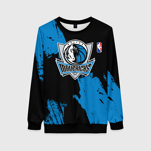 Женский свитшот Даллас Маверикс - брызги краски / 3D-Черный – фото 1