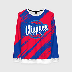 Свитшот женский Клипперс - красно синие, цвет: 3D-белый