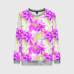 Свитшот женский Palm tree pink, цвет: 3D-меланж